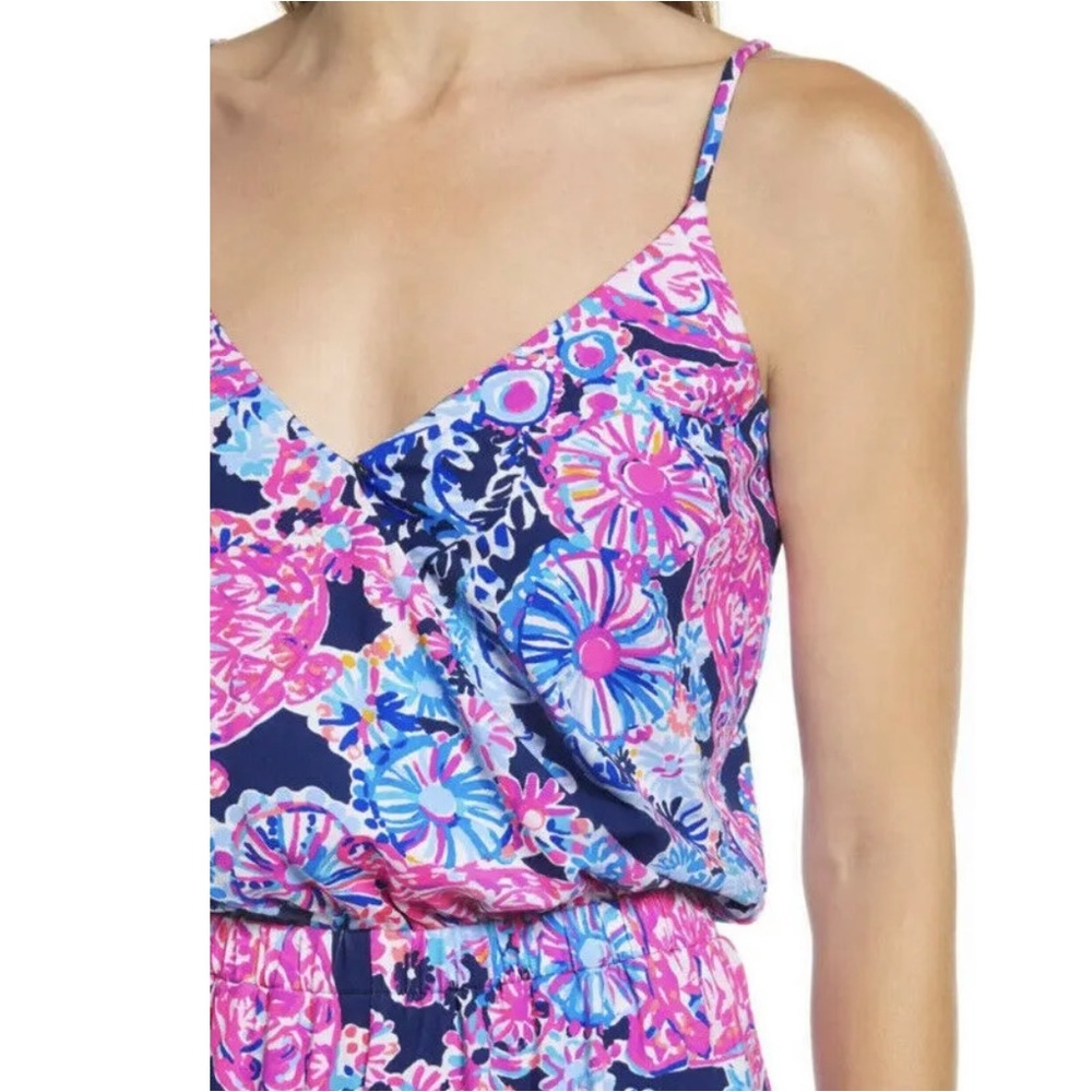Lilly Pulitzer Dante Jumpsuit - High Tide Navy in Turtle Amazement Blue/Pink NEW - Picture 8 of 16